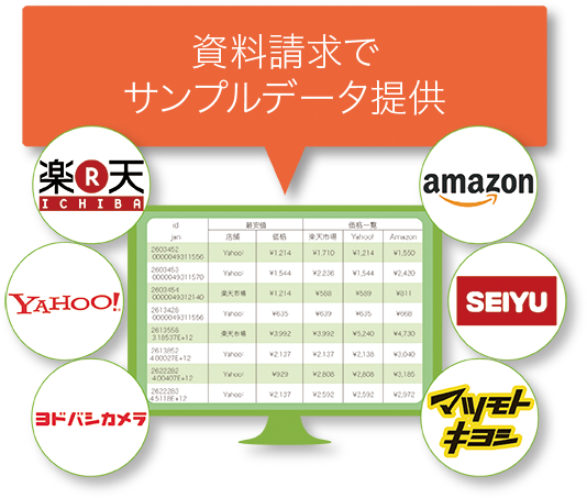 資料請求でサンプルデータ提供